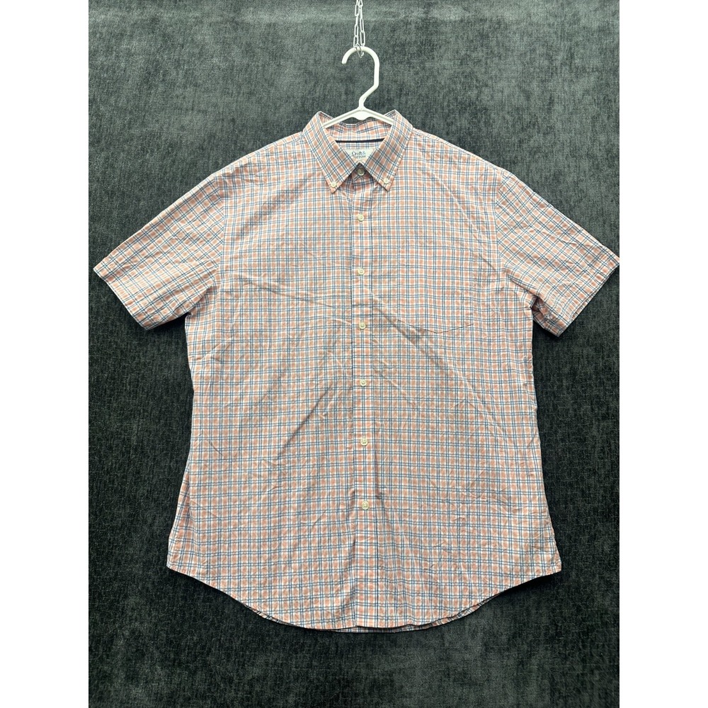Croft & Barrow Shirt Mens L Multicolor Plaid Back Box‎ Shirttail Hem Button Down